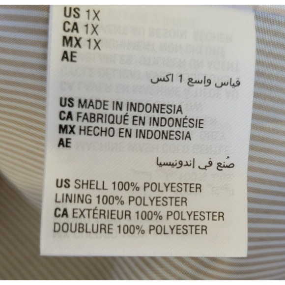 Charter Club Coat Size 1X Black Water-Resistant Hooded Anorak Jacket Womens - Picture 9 of 12